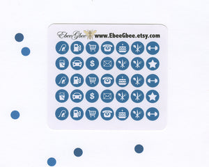 TEAL ICON DOTS Planner Stickers | BeeColorful