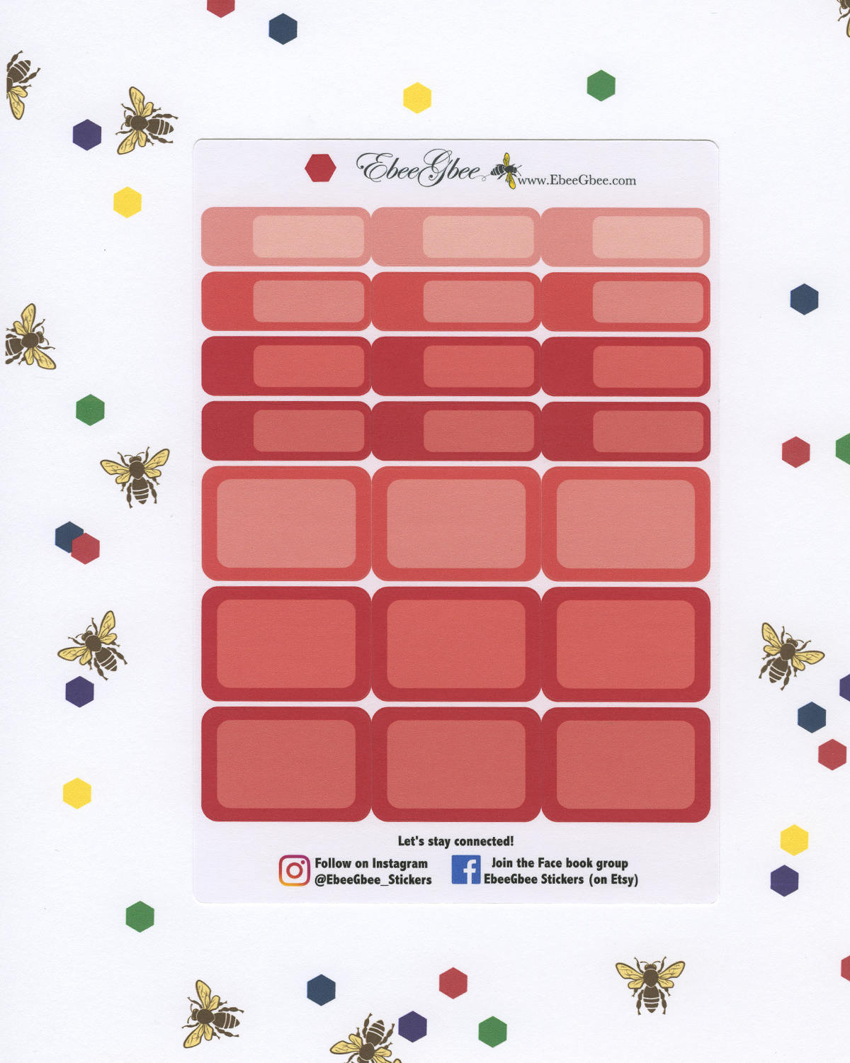 CHERRY COLORFUL BOXES Planner Stickers | BeeBright