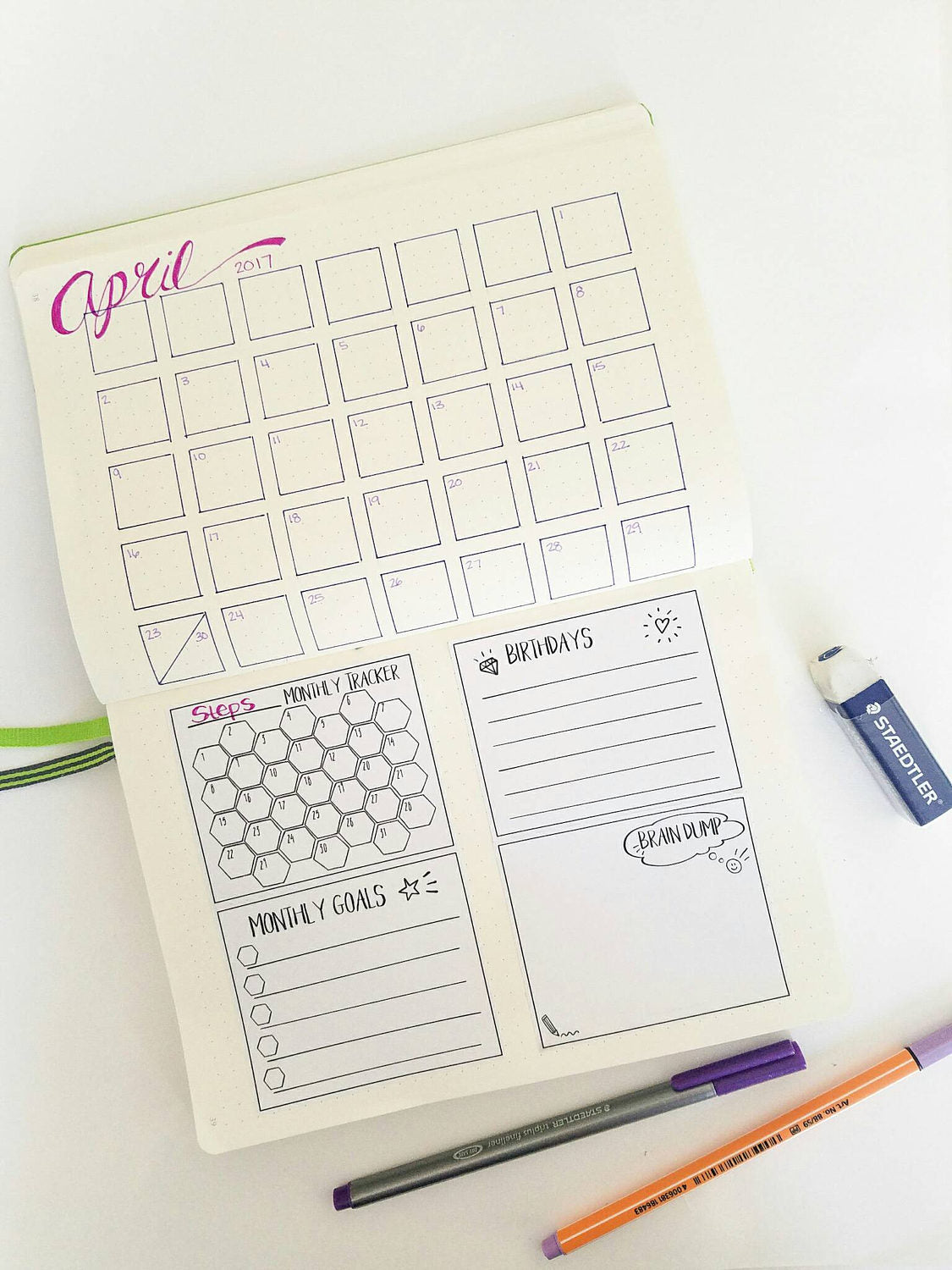 ETSY STATS MONTHLY Tracker set of 3 Hand Drawn Large Box Note Page Planner Stickers