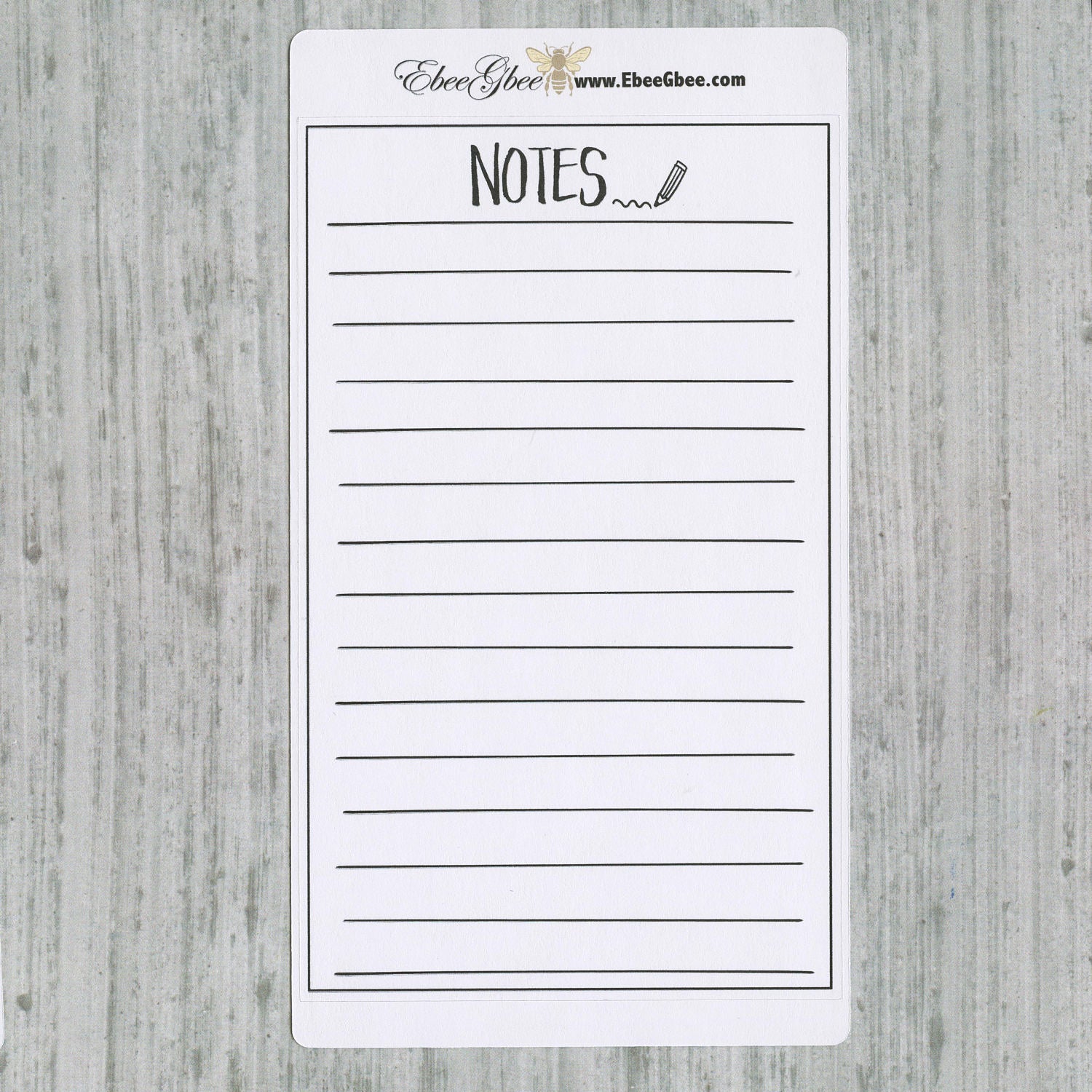 NOTES Double Tall Box Hand Drawn Large Box Note Page Planner Stickers