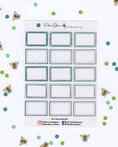 PINE DOODLE BOXES Planner Stickers | BeeColorful
