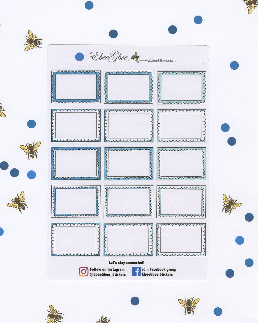 SKY DOODLE BOXES Planner Stickers | BeeColorful