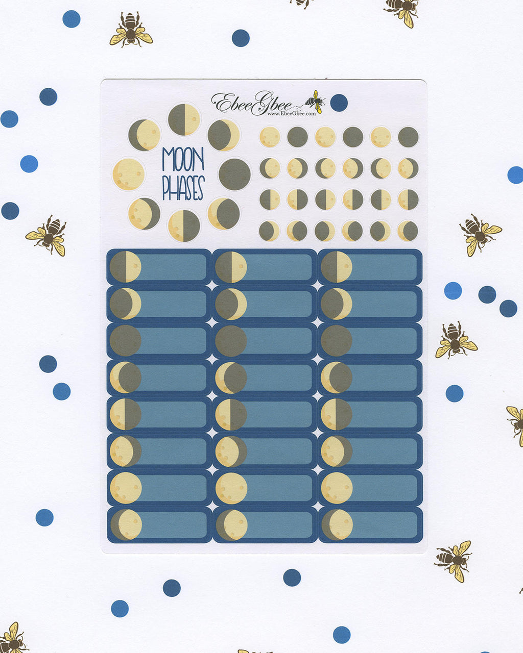 MOON PHASES Boxes Planner Stickers |  BeeColorful