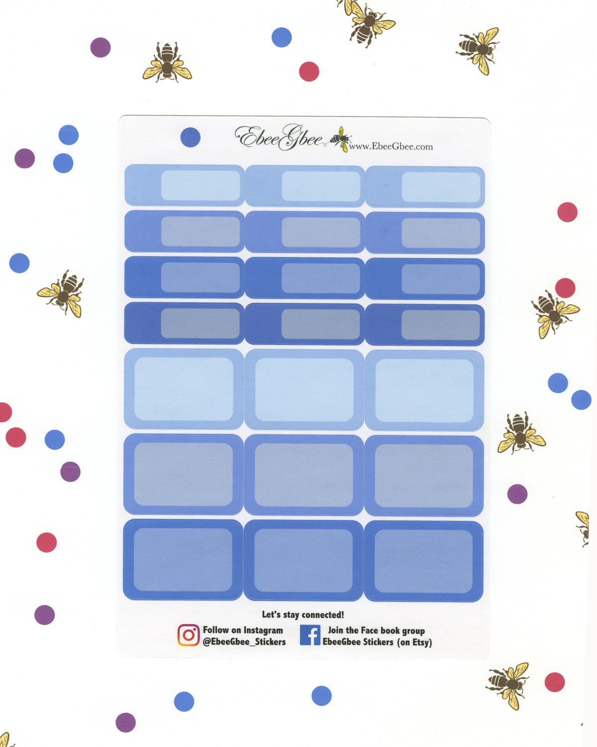 PERIWINKLE COLORFUL BOXES Planner Stickers | BeeColorful