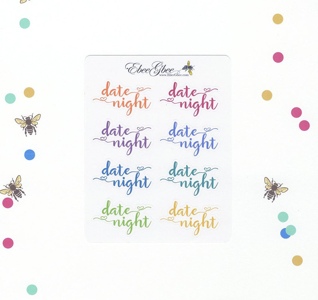 DATE NIGHT Planner Stickers | BeeColorful
