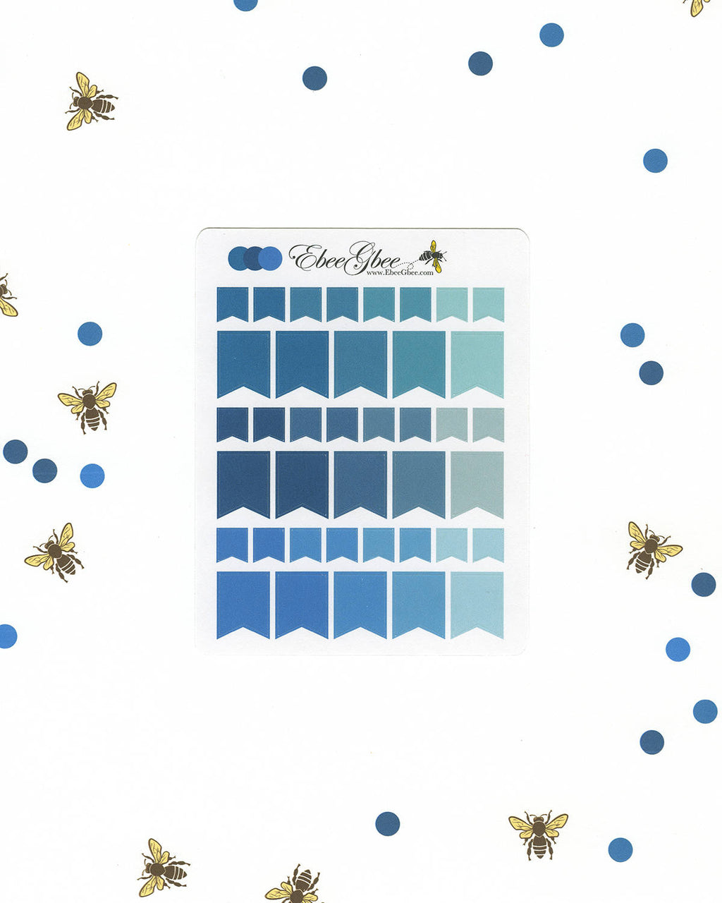 BLUES FLAGS Planner Stickers | BeeColorful Teal Midnight Sky