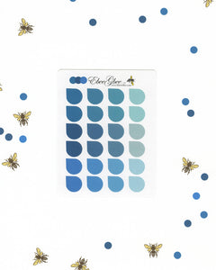BLUES TEARDROP Planner Stickers |  BeeColorful Teal Midnight Sky