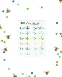 GREENS TO DO Planner Stickers |  BeeColorful Mint Lime Pine