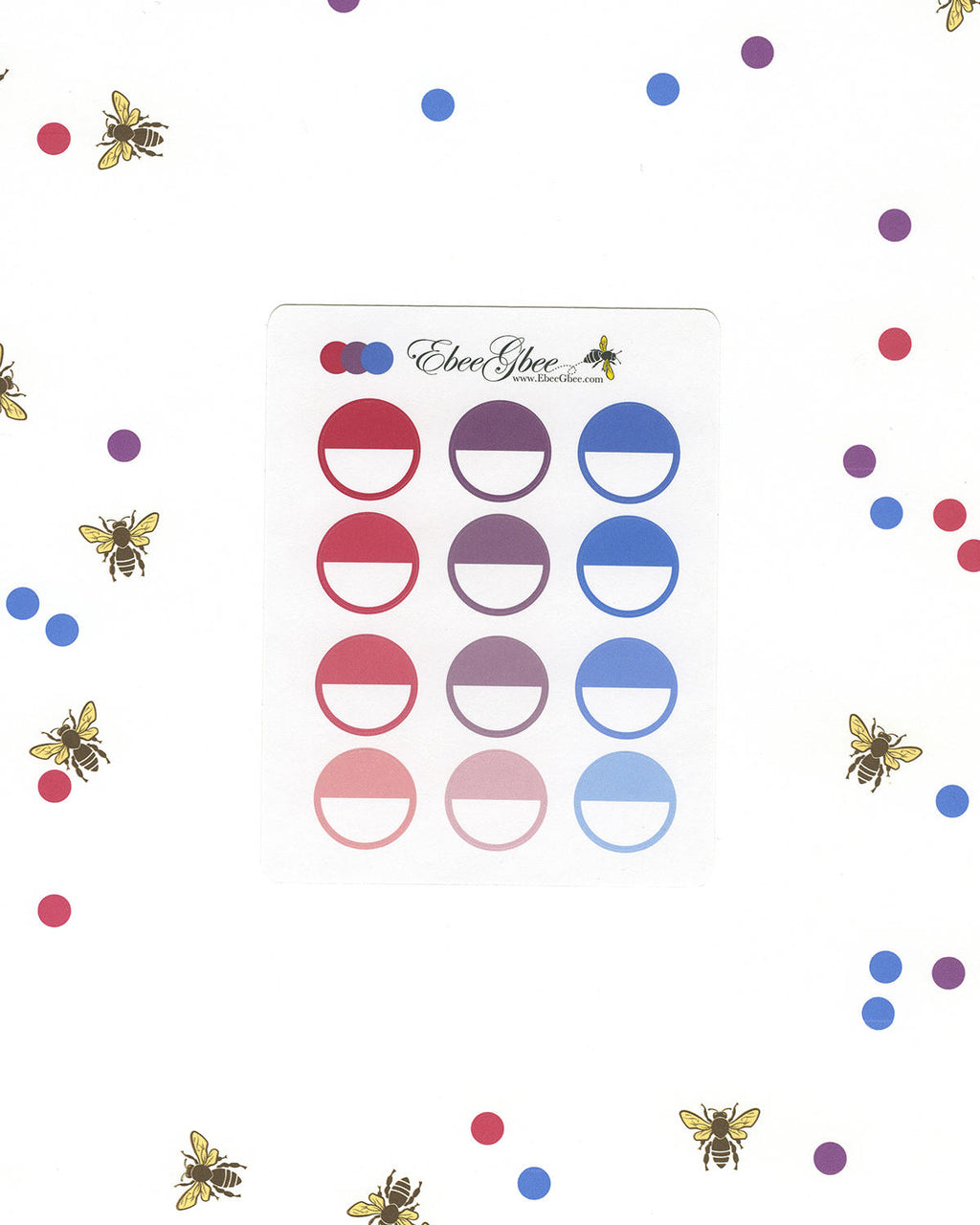 PURPLES & PINKS CIRCLE Planner Stickers |  BeeColorful Rose Plum Periwinkle