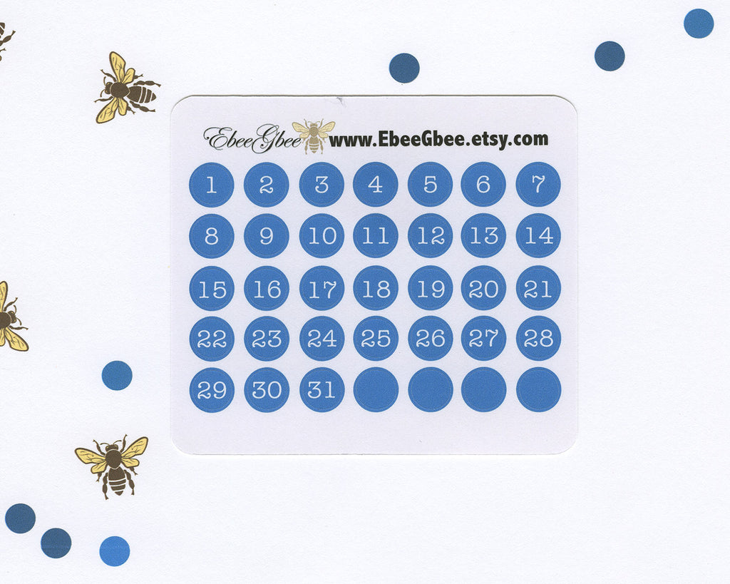 SKY DATE DOT Monthly Planner Stickers | BeeColorful