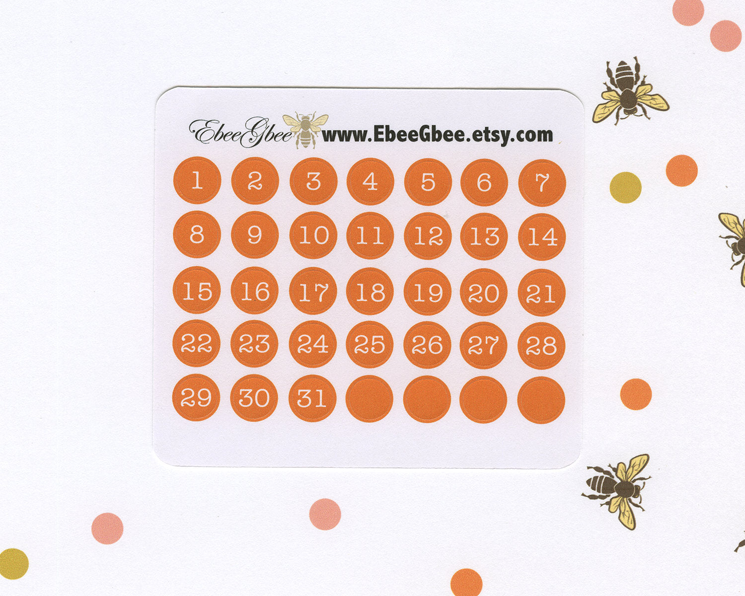 SUNSET DATE DOT Monthly Planner Stickers | BeeColorful