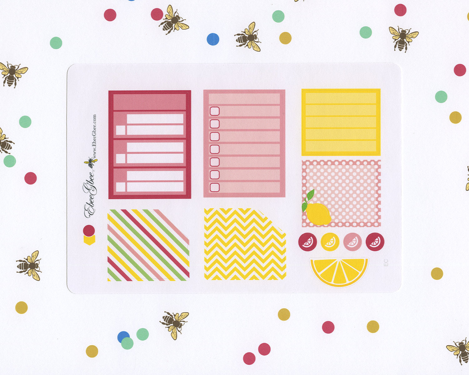LEMONADE MONTHLY Layout Planner Stickers | You Pick Your Month | Rose Lemon