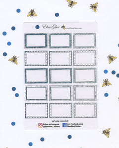 MIDNIGHT DOODLE BOXES Planner Stickers | BeeColorful