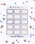 PLUM DOODLE BOXES  Planner Stickers | BeeColorful