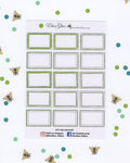 LIME DOODLE BOXES Planner Stickers | BeeColorful