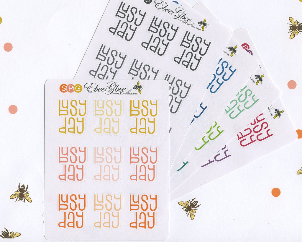 BUSY DAY Planner Stickers |  BeeColorful