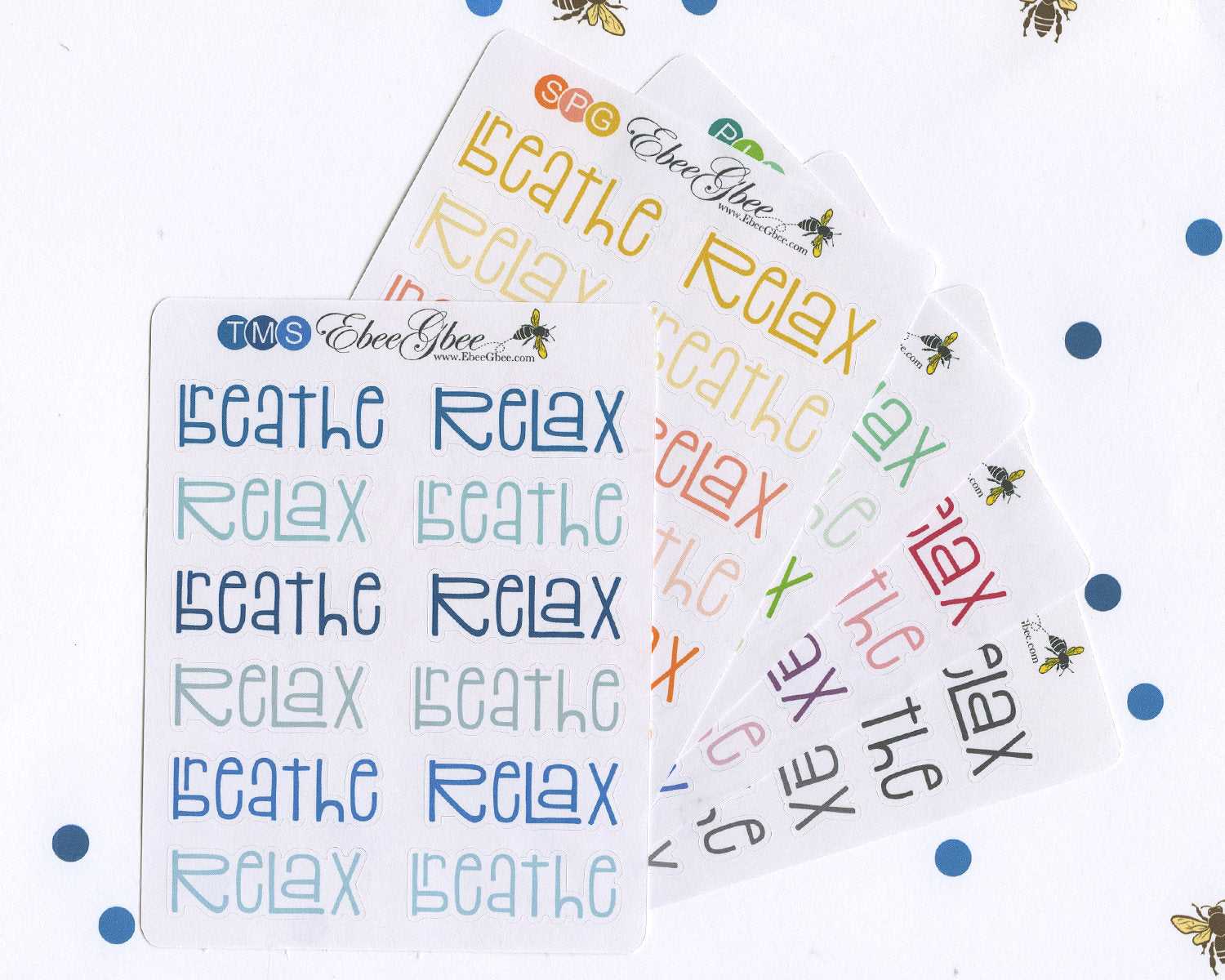 RELAX & BREATHE Planner Stickers |  BeeColorful