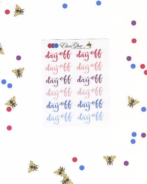 DAY OFF Planner Stickers |  BeeColorful