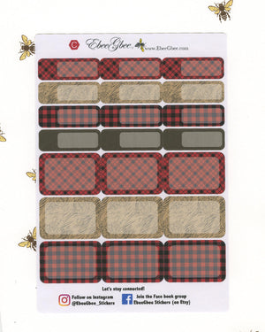 A LA CART LumberJack Weekly Planner Sticker Sheets |  Cherry  Coffee