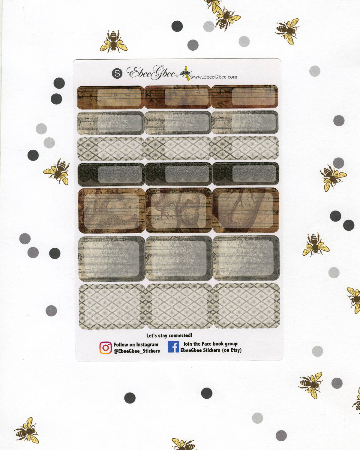 POE WEEKLY Planner Sticker Set | BeeColorful Storm  BeeMore Coffee