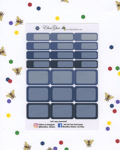 NAVY COLORFUL BOXES Planner Stickers | BeeBright