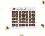 COFFEE SQUARE DATE Dots Planner Stickers | BeeMore