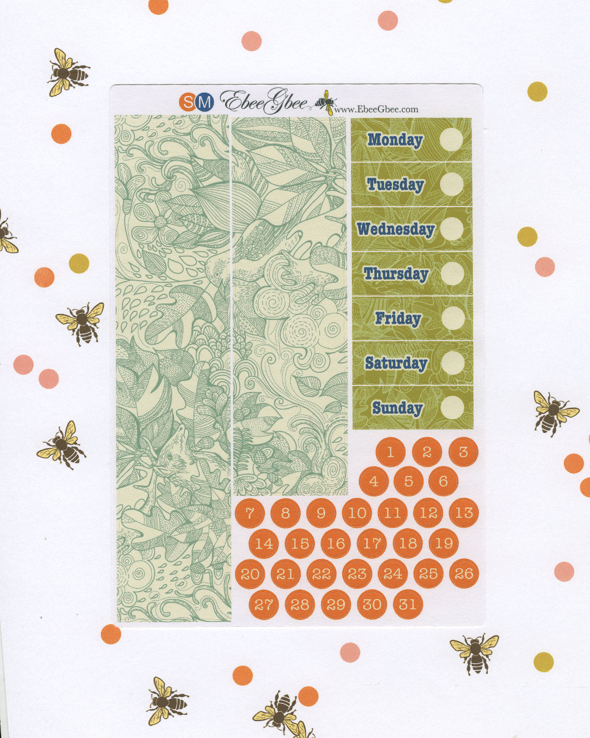 A LA CART Forest Weekly Planner Sticker Sheets | Sunset Midnight