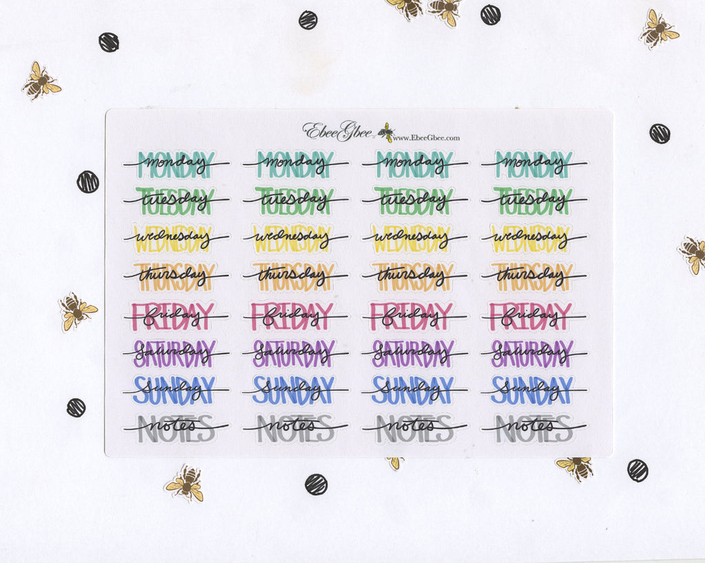Bujo journal calendar weekdays of the month blue stickersheet Sticker for  Sale by Between-clouds
