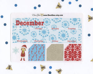 CANDY CANE MONTHLY Layout Planner Stickers | You Pick Your Month