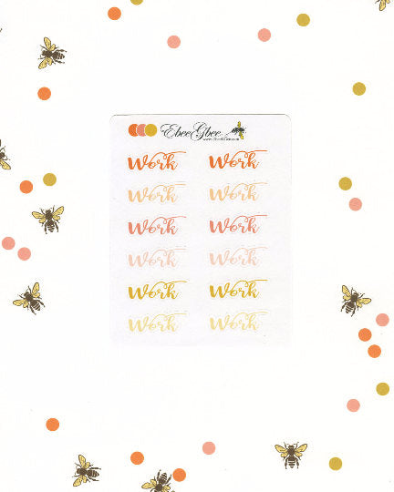 WORK Planner Stickers |  BeeColorful