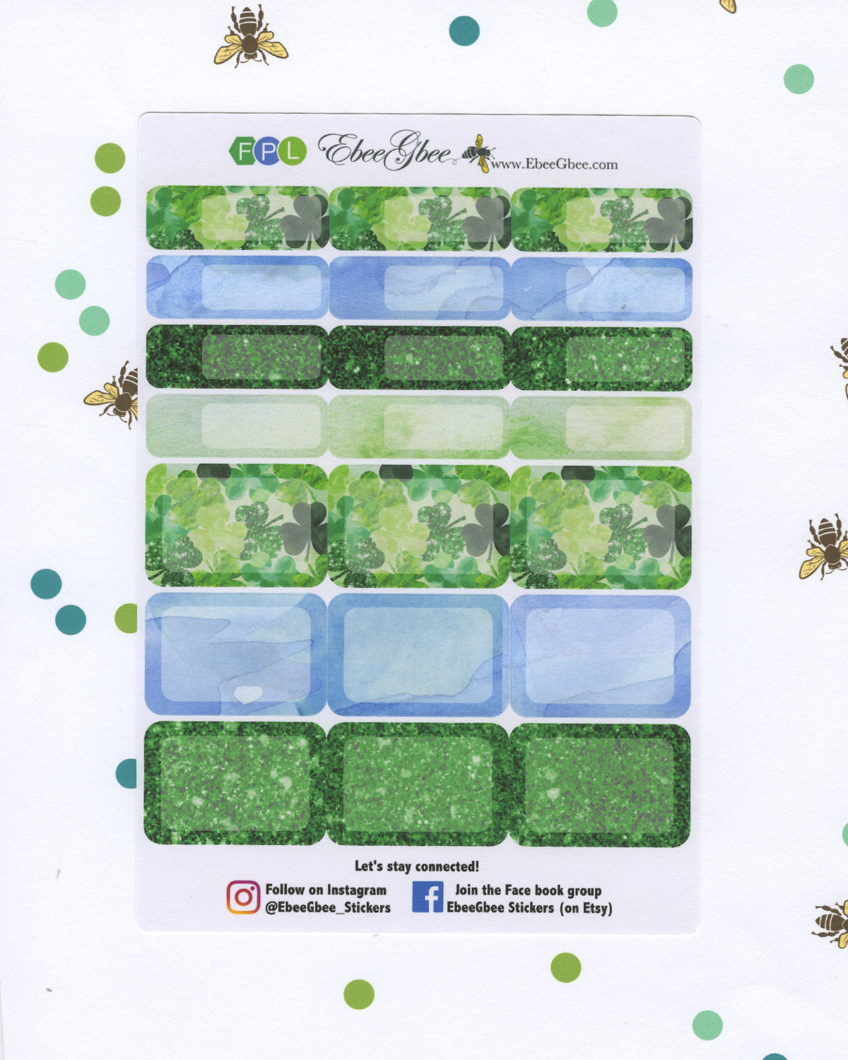 LUCKY DELUXE Weekly Planner Sticker Set |BeeColorful Lime Periwinkle BeeBright Frog