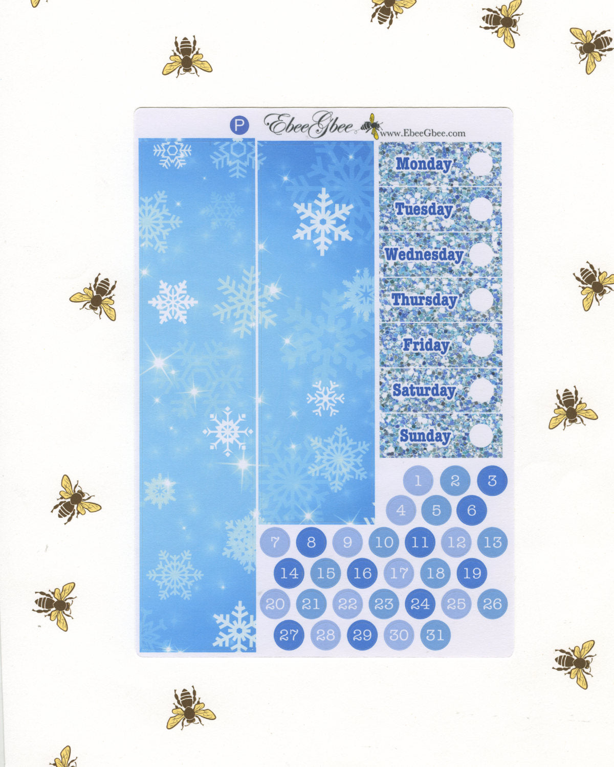 SNOW DAY DELUXE Weekly Planner Sticker Set | Periwinkle