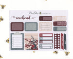 FROSTED CRANBERRY SAMPLER Weekly Planner Sticker Set | Limited Edition Hand Painted Frosted Shimmer Accents