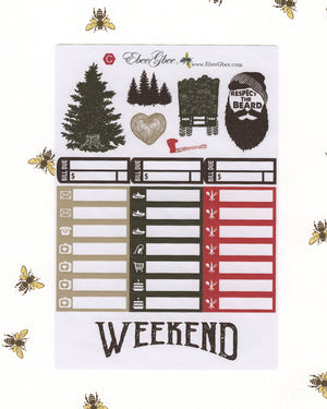 LUMBERJACK WEEKLY Planner Sticker Set | Cherry Coffee