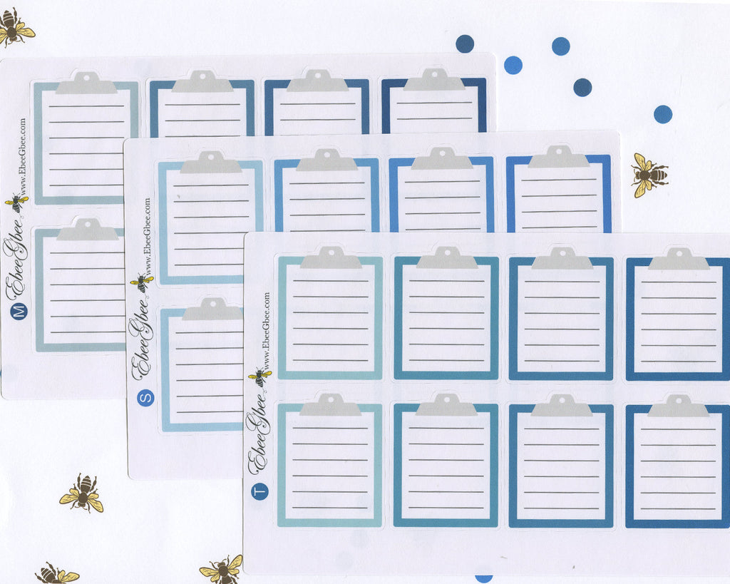 CLIPBOARD Planner Stickers | BeeColorful - Available in 13 Colors