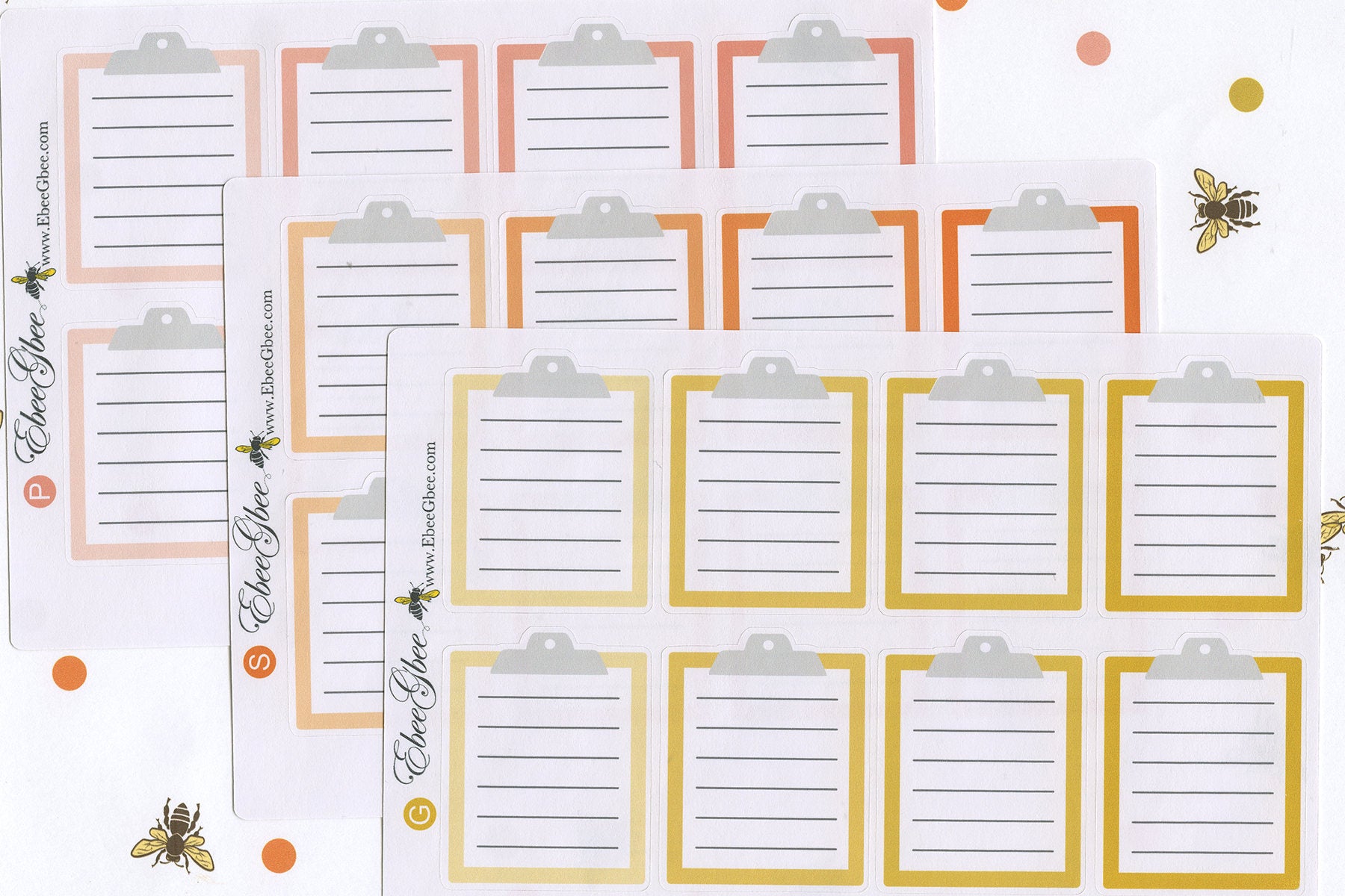 CLIPBOARD Planner Stickers | BeeColorful - Available in 13 Colors