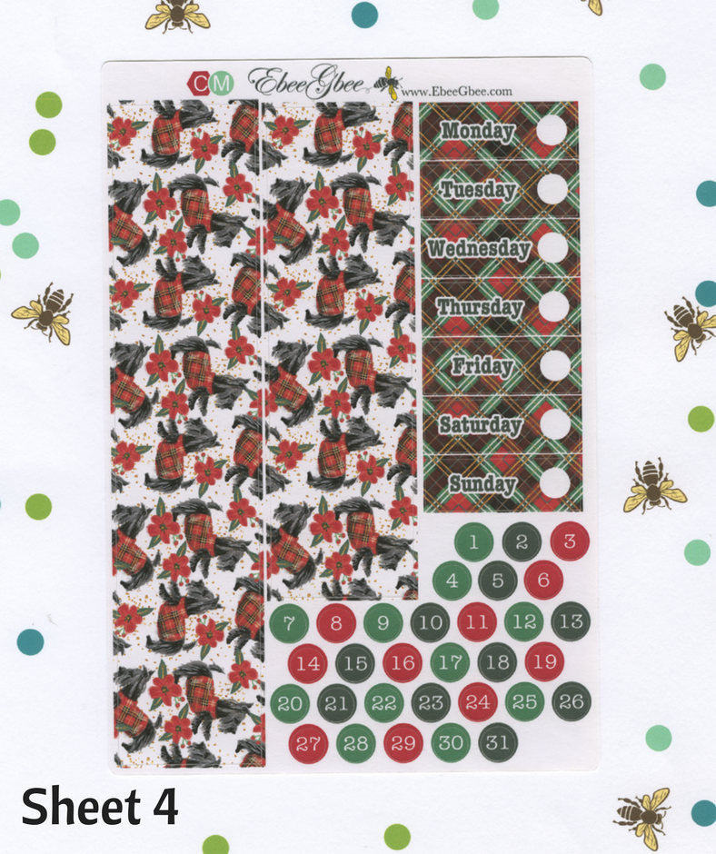 A LA CART NOEL Christmas Weekly Planner Sticker Sheets | BeeColorful Mint BeeBright Cherry