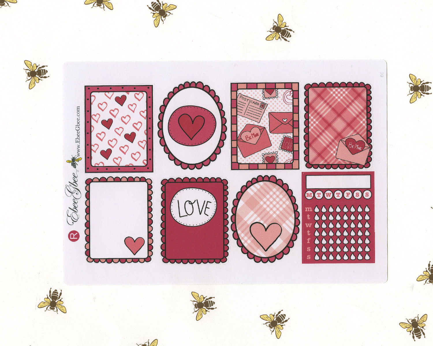 LOVE LETTERS DELUXE Weekly Planner Sticker Set | Rose