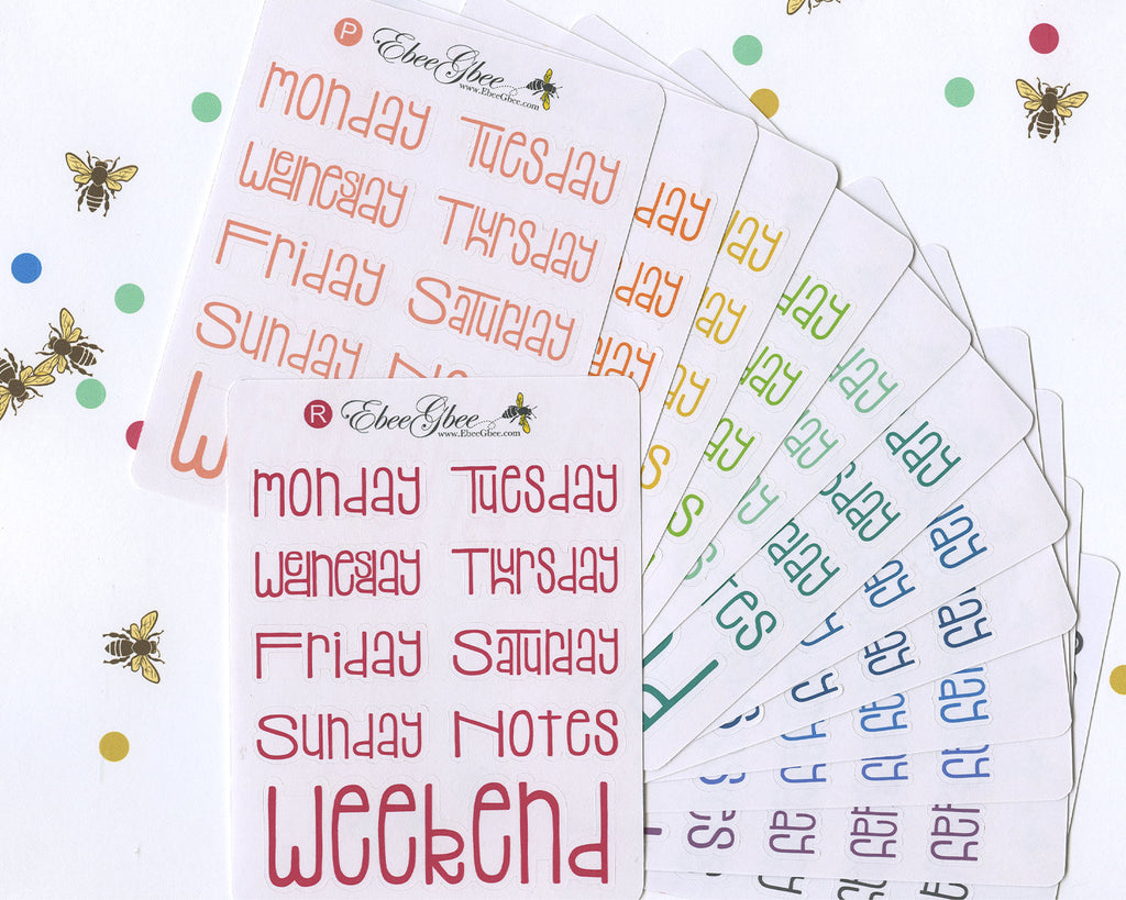 Bujo journal calendar weekdays of the month blue stickersheet Sticker for  Sale by Between-clouds