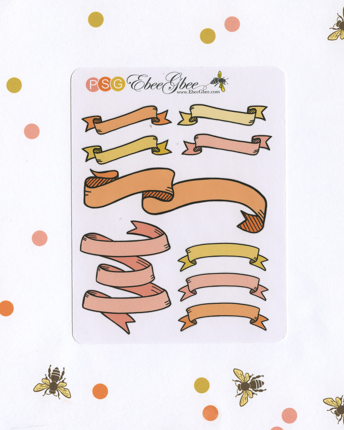 COLORFUL BANNERS Planner Stickers | Hand Drawn BeeColorful
