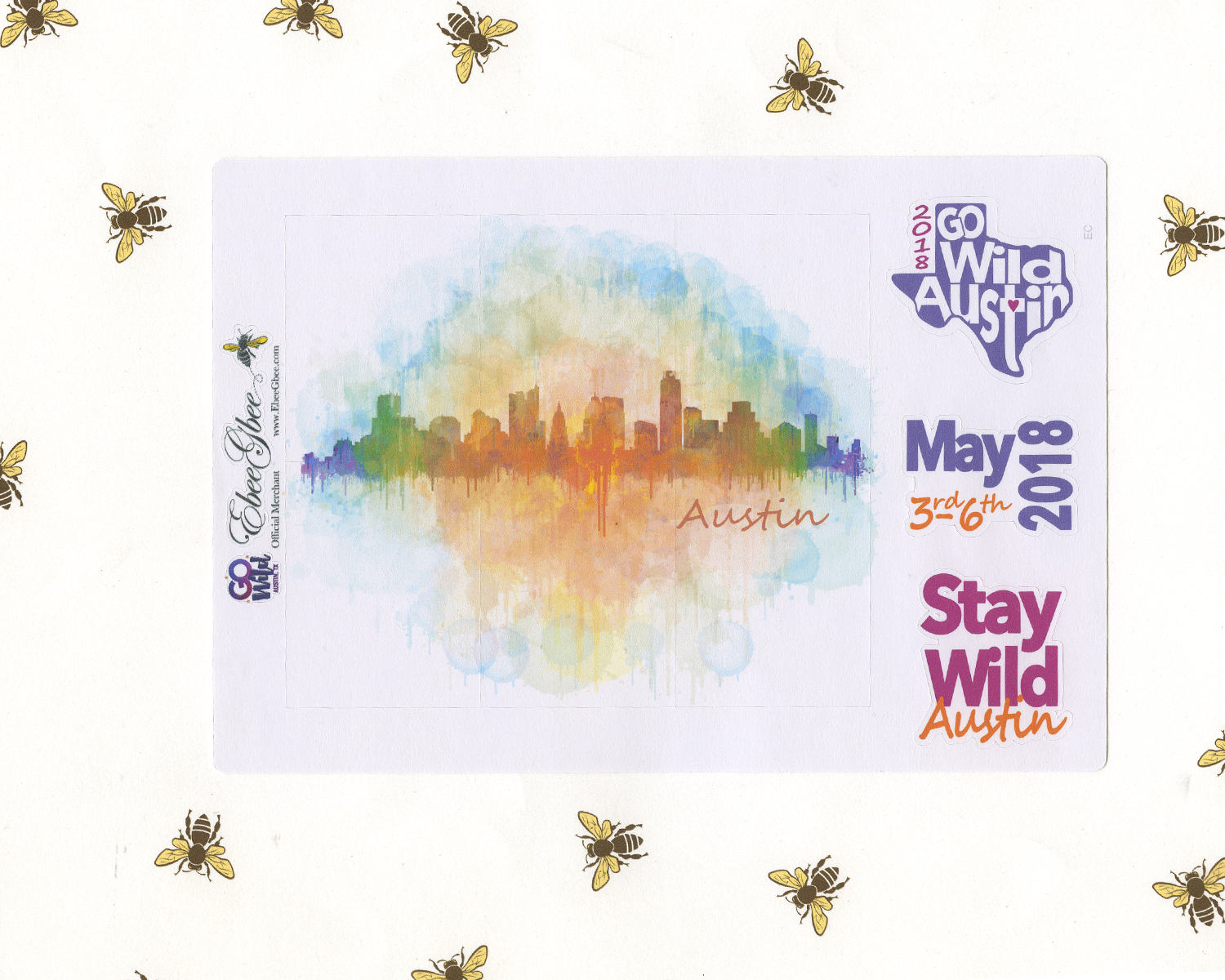 GO Wild AUSTIN SKYLINE  Planner Sticker Sheets | Austin 2018