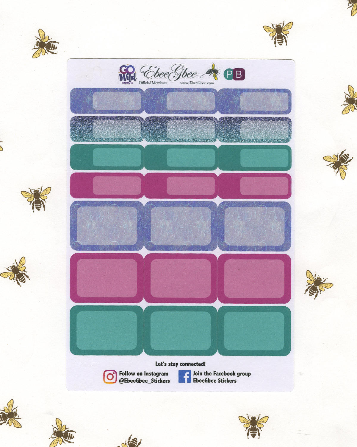 A LA CART GO Wild & Free Weekly Planner Sticker Sheets | Pine Bougianvillea