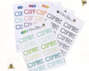 COFFEE TYPOGRAPHY Planner Stickers |  BeeColorful