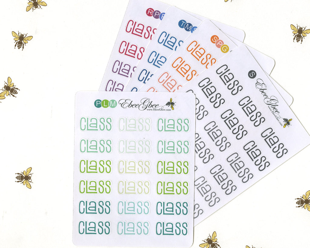 CLASS TYPOGRAPHY Planner Stickers |  BeeColorful