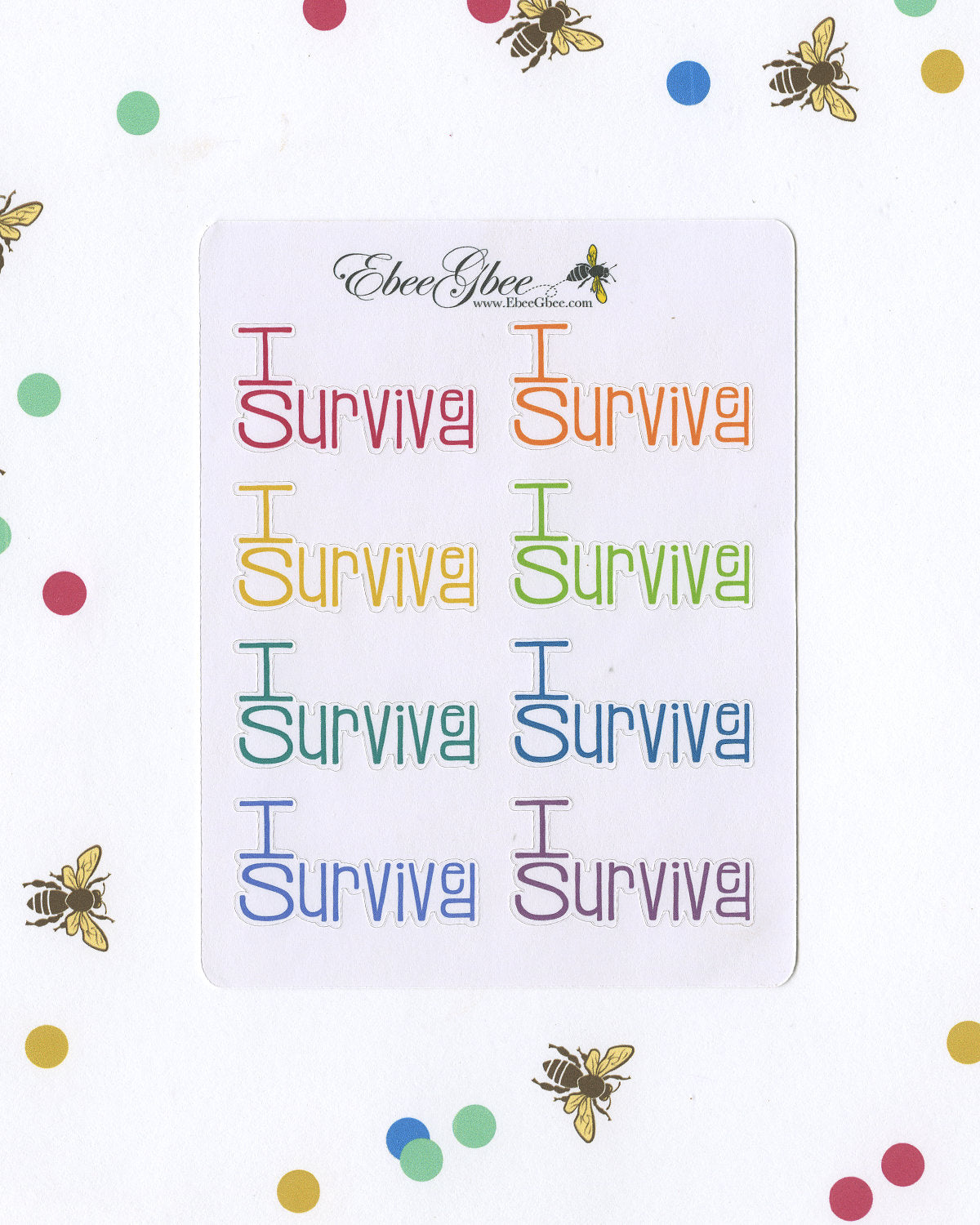 I SURVIVED TYPOGRAPHY Planner Stickers |  BeeColorful