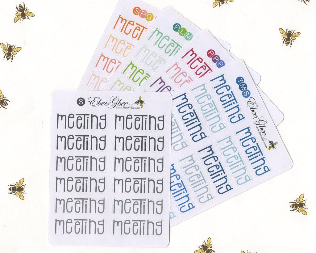 MEETING TYPOGRAPHY Planner Stickers |  BeeColorful