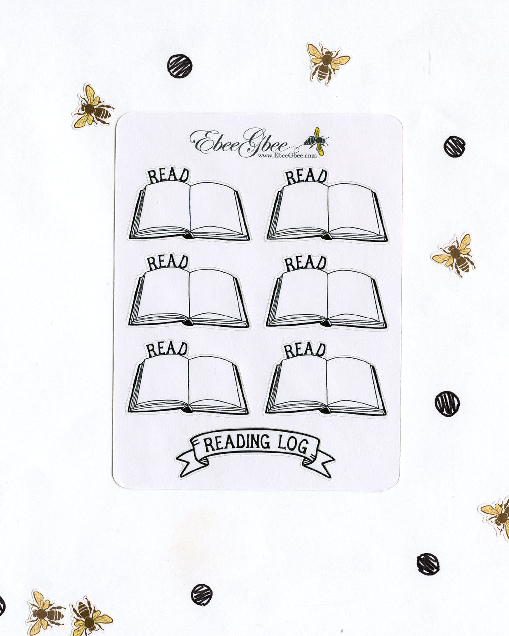 READING LOG Planner Stickers | Hand Drawn
