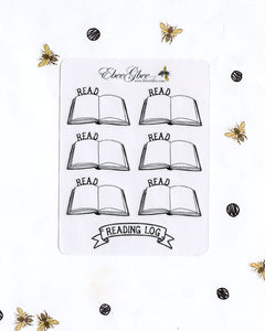 READING LOG Planner Stickers | Hand Drawn