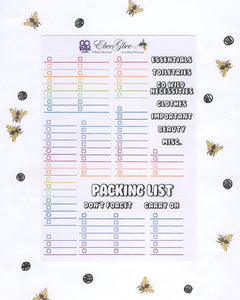 GO Wild BuJo PACKING LIST Planner Sticker Sheets | BuJo Style