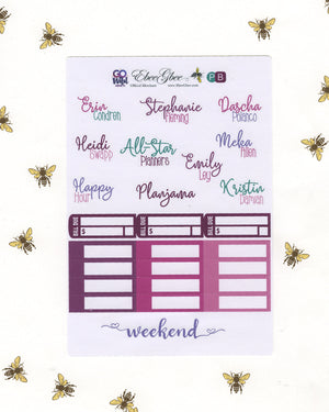 A LA CART GO Wild & Free Weekly Planner Sticker Sheets | Pine Bougianvillea